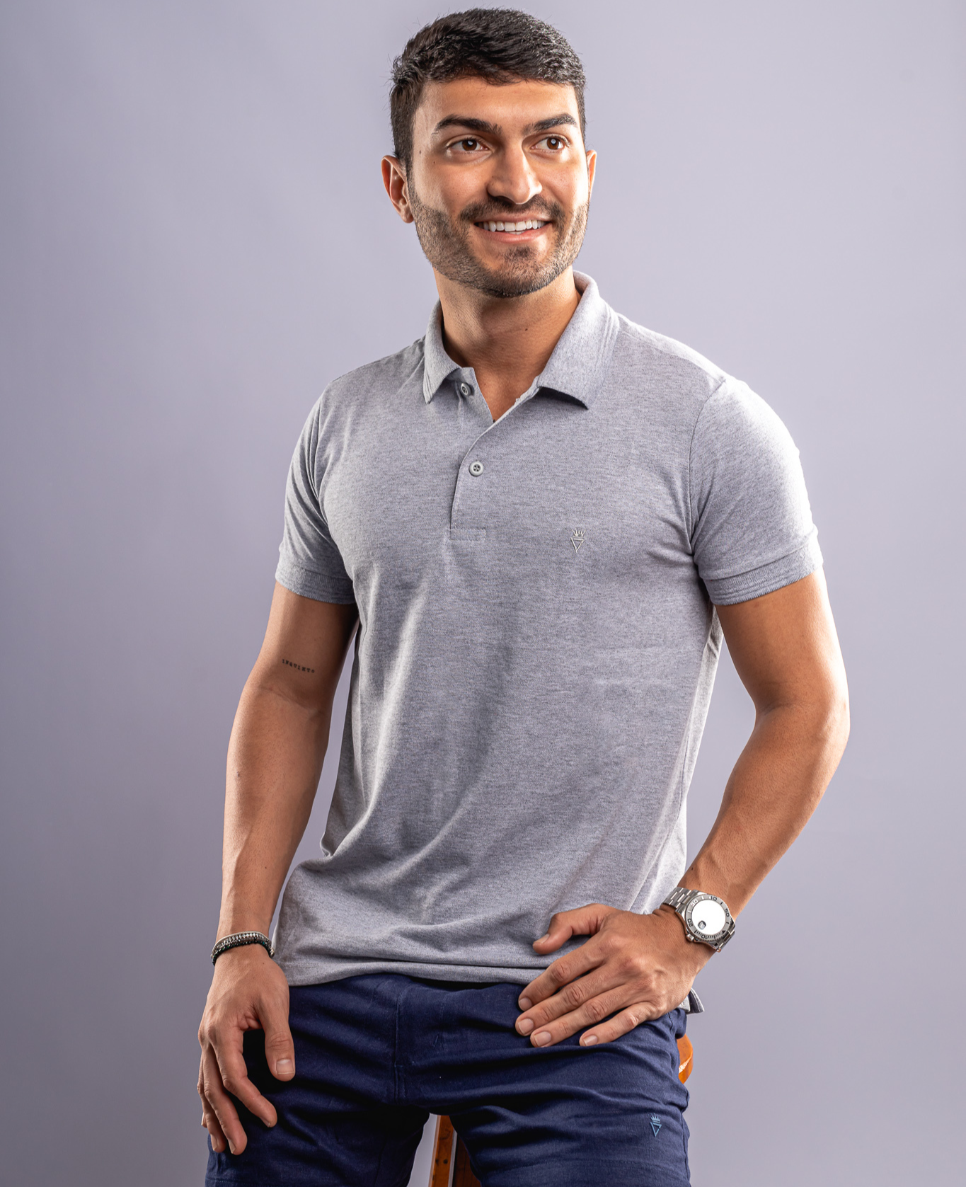 Camisa Pollo Vitor Cabral - Cinza