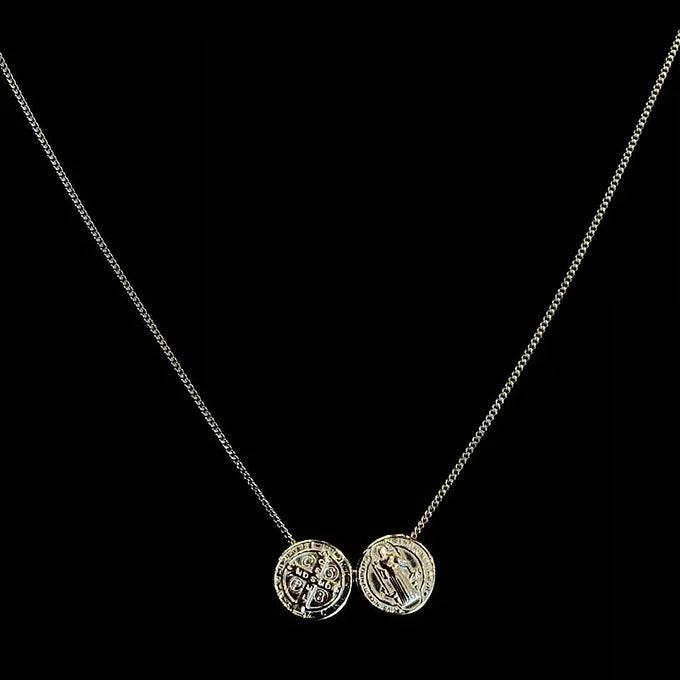 Escapulário São  Bento Prata